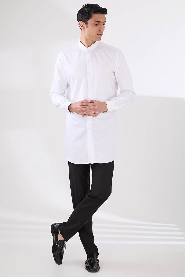 Black Wool Blend Layered Nehru Jacket Set by Amaare at Pernia's Pop Up Shop