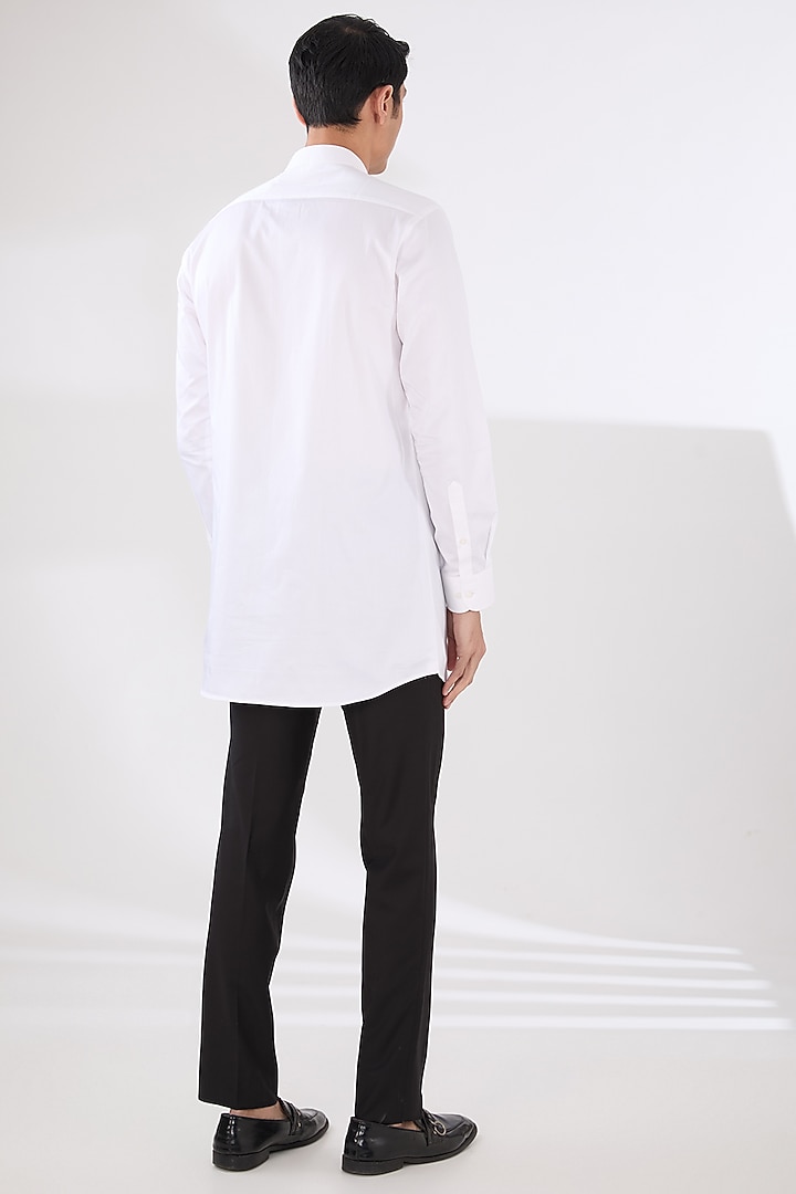 Black Wool Blend Layered Nehru Jacket Set by Amaare at Pernia's Pop Up Shop