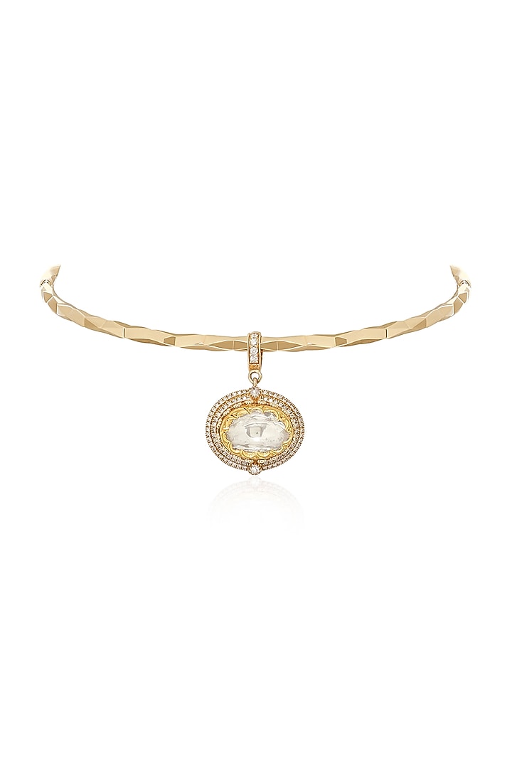 14kt Yellow Gold Finish Diamond Necklace by Amaris Jewels at Pernia's Pop Up Shop