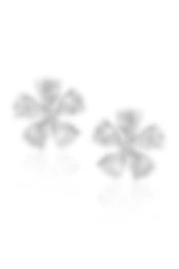 14kt White Gold Finish Diamond Stud Earrings by Amaris Jewels at Pernia's Pop Up Shop