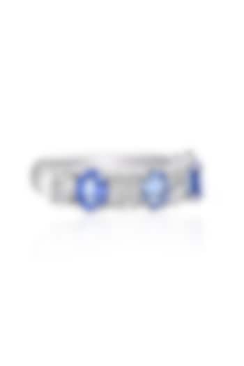 14kt White Gold Finish Diamond & Tanzanite Ring by Amaris Jewels at Pernia's Pop Up Shop