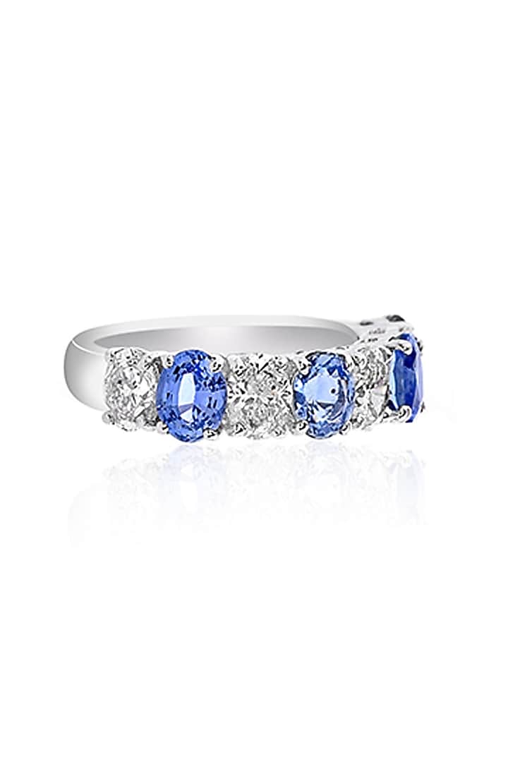 14kt White Gold Finish Diamond & Tanzanite Ring by Amaris Jewels at Pernia's Pop Up Shop