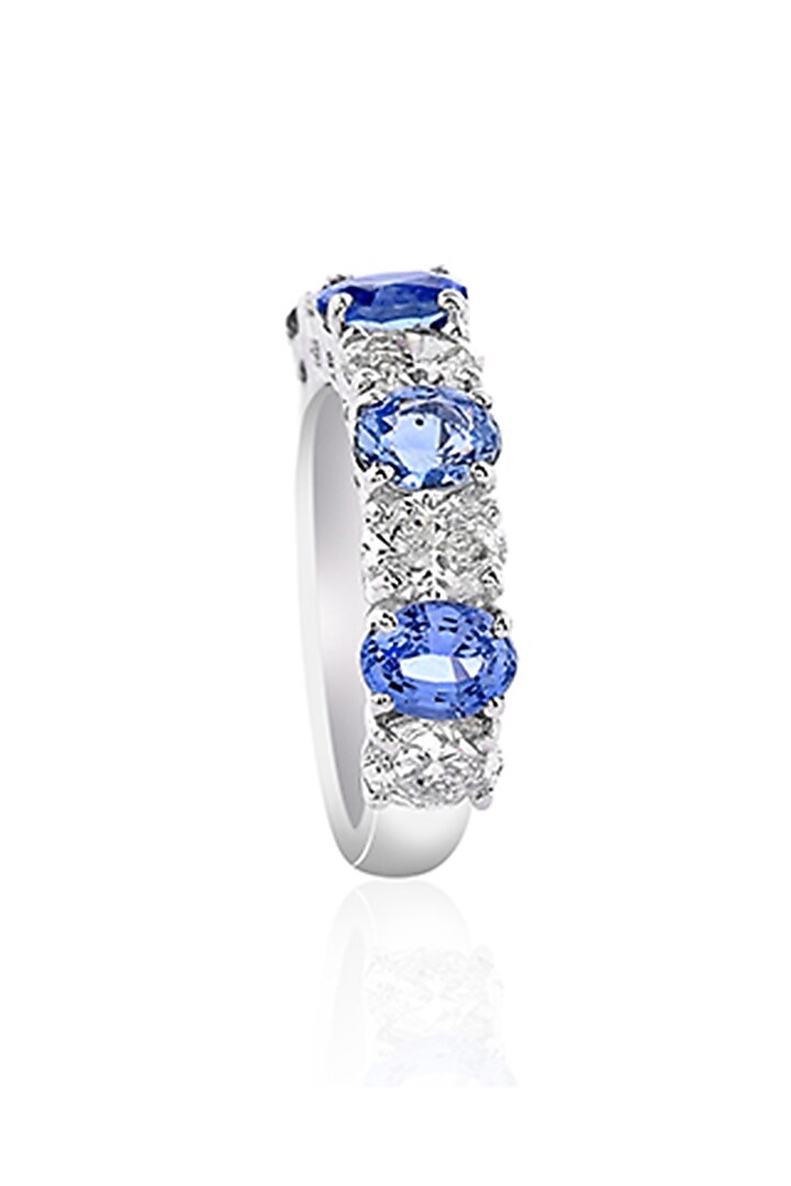 14kt White Gold Finish Diamond & Tanzanite Ring by Amaris Jewels at Pernia's Pop Up Shop