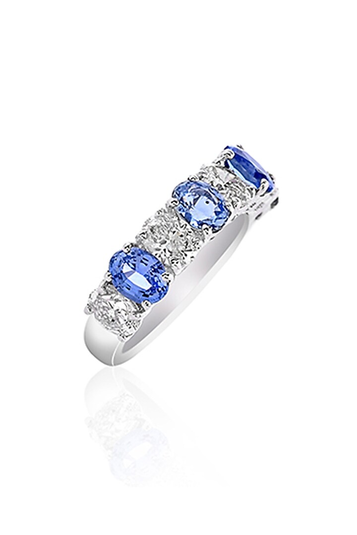 14kt White Gold Finish Diamond & Tanzanite Ring by Amaris Jewels at Pernia's Pop Up Shop