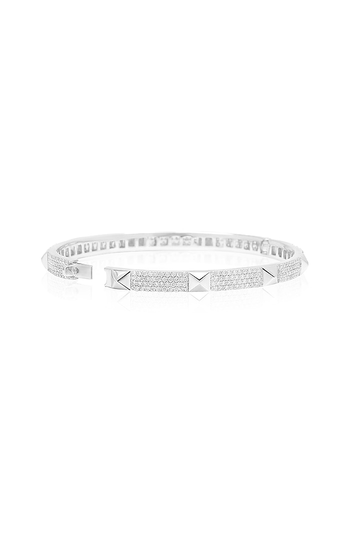 14kt White Gold Finish Diamond Hardware Bracelet by Amaris Jewels at Pernia's Pop Up Shop