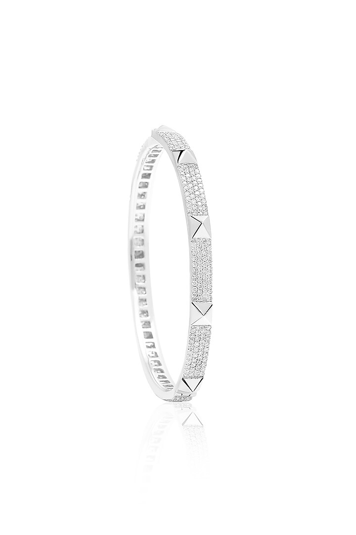 14kt White Gold Finish Diamond Hardware Bracelet by Amaris Jewels at Pernia's Pop Up Shop