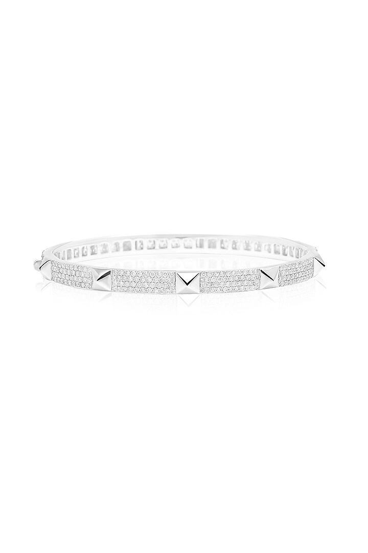 14kt White Gold Finish Diamond Hardware Bracelet by Amaris Jewels at Pernia's Pop Up Shop
