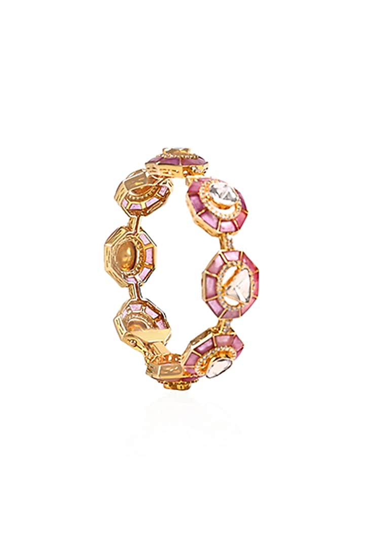 14kt Yellow Gold Finish Diamond & Ruby Bracelet by Amaris Jewels at Pernia's Pop Up Shop