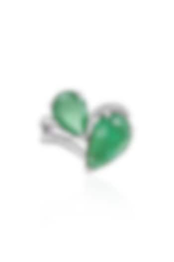 14kt White Gold Finish Diamond & Emerald Ring by Amaris Jewels at Pernia's Pop Up Shop