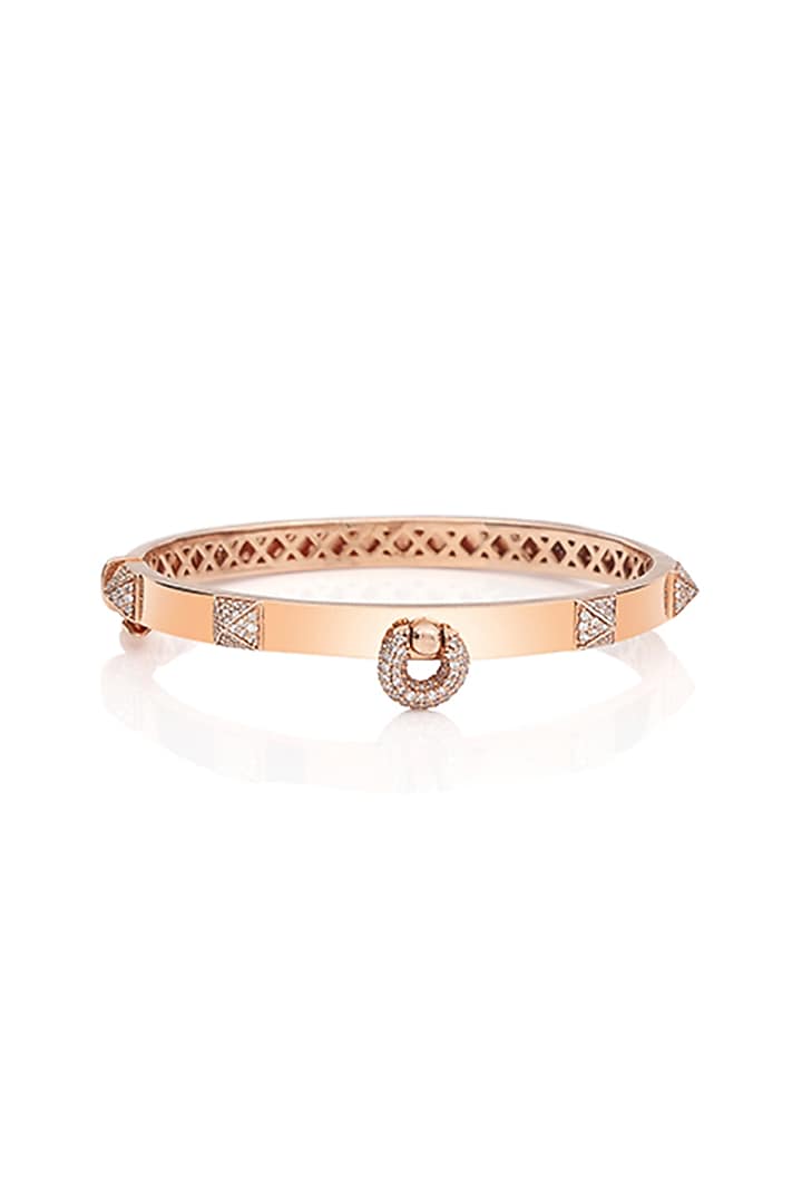 14kt Rose Gold Finish Diamond Hardware Bracelet by Amaris Jewels at Pernia's Pop Up Shop