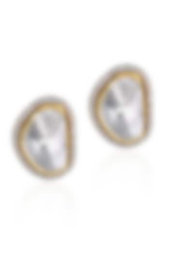 18kt Gold Finish Diamond Stud Earrings by Amaris Jewels at Pernia's Pop Up Shop