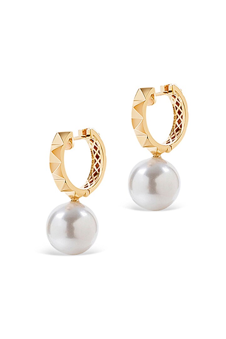 14kt Yellow Gold Finish Natural Pearl Drop Earrings by Amaris Jewels at Pernia's Pop Up Shop