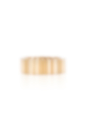 14kt Yellow Gold Finish Textured Band Ring by Amaris Jewels at Pernia's Pop Up Shop