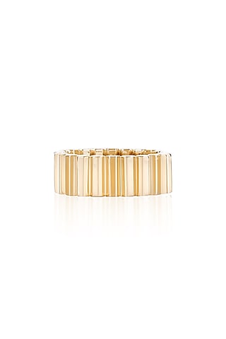 14kt Yellow Gold Finish Textured Band Ring by Amaris Jewels