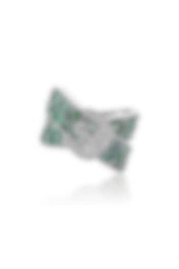 14kt White Gold Finish Diamond & Emerald Ring by Amaris Jewels at Pernia's Pop Up Shop
