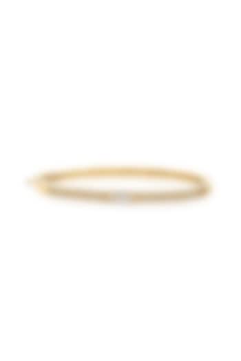 14kt Yellow Gold Finish Diamond Encrusted Slim Bracelet by Amaris Jewels at Pernia's Pop Up Shop