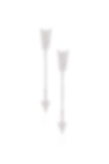 14kt White Gold Finish Diamond Straight Shooter Ear-Bar Earrings by Amaris Jewels at Pernia's Pop Up Shop