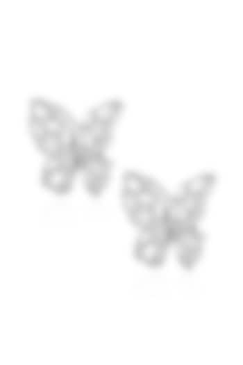 14kt White Gold Finish Diamond Earrings by Amaris Jewels at Pernia's Pop Up Shop