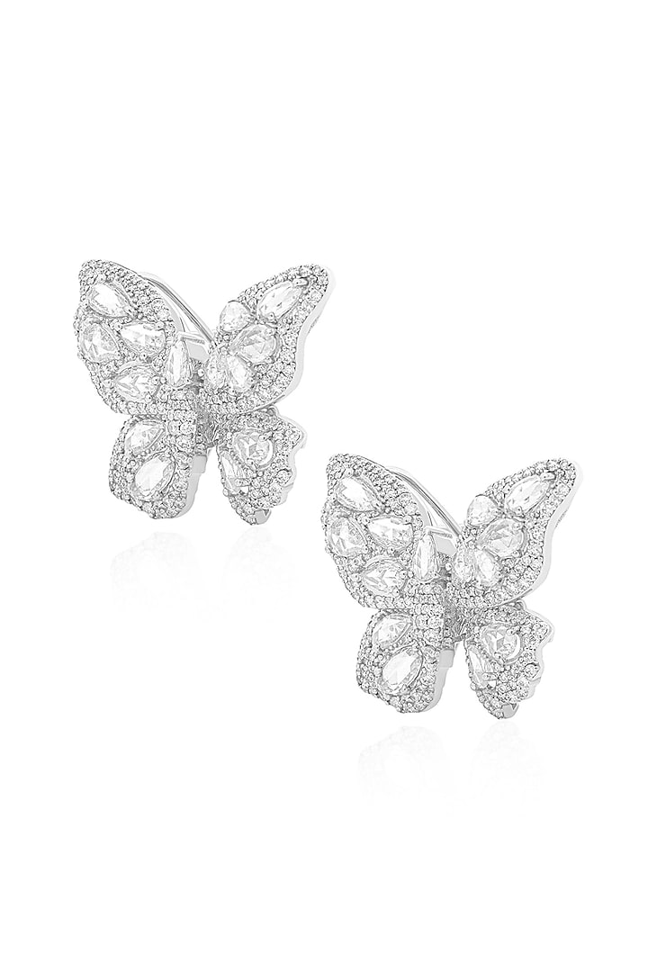 14kt White Gold Finish Diamond Earrings by Amaris Jewels at Pernia's Pop Up Shop