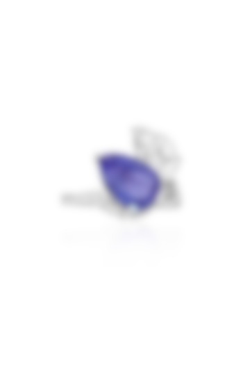14kt White Gold Finish Diamond & Tanzanite Ring by Amaris Jewels at Pernia's Pop Up Shop