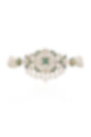 18kt Yellow Gold Finish Diamond & Emerald Necklace by Amaris Jewels at Pernia's Pop Up Shop