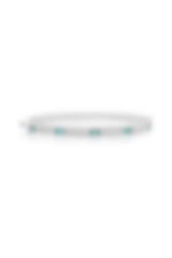 14kt White Gold Finish Diamond & Emerald Bracelet by Amaris Jewels at Pernia's Pop Up Shop