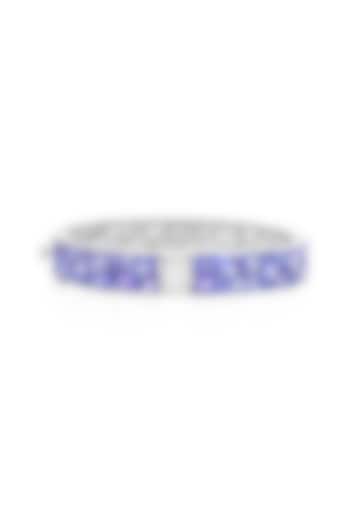 14kt White Gold Finish Diamond & Sapphire Bracelet by Amaris Jewels at Pernia's Pop Up Shop