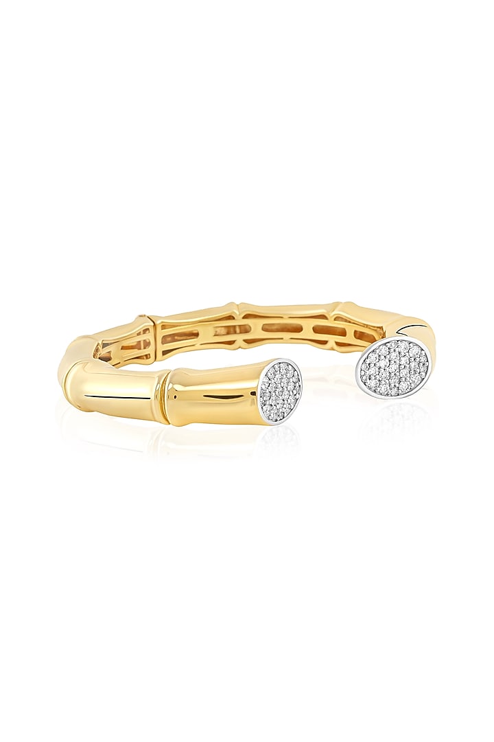 14kt Yellow Gold Finish Diamond Slim Bracelet by Amaris Jewels at Pernia's Pop Up Shop