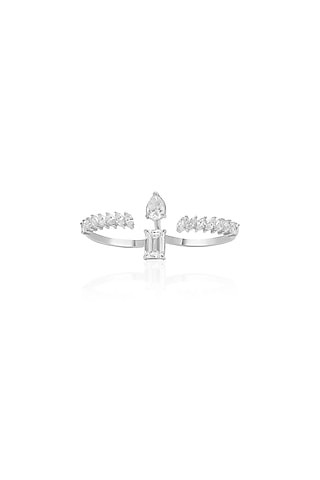 14kt White Gold Finish Diamond Ring by Amaris Jewels