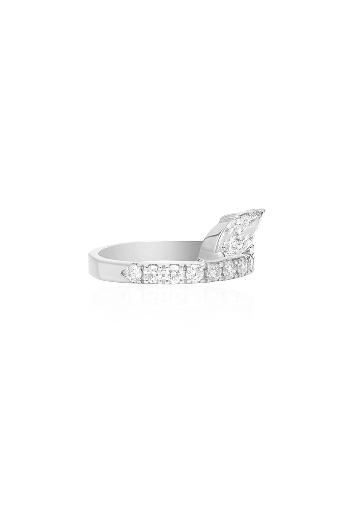 14kt White Gold Finish Natural Marquise-Shape Diamond Ring by Amaris Jewels at Pernia's Pop Up Shop