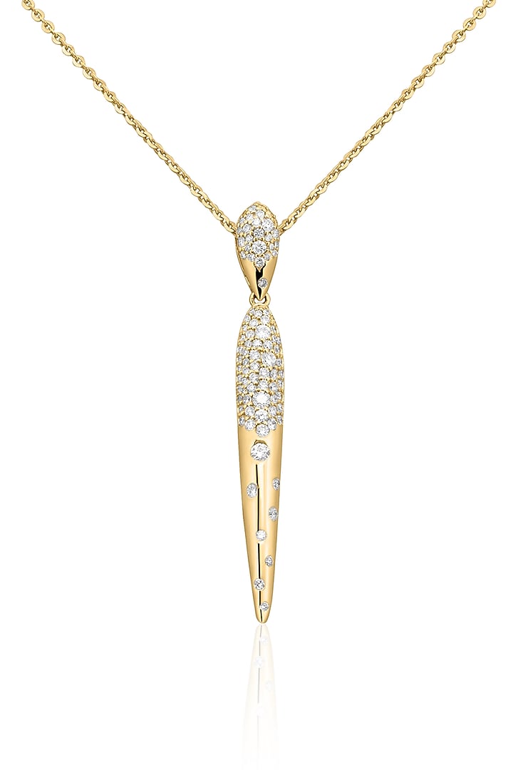 14kt Yellow Gold Finish Diamond Pendant Necklace by Amaris Jewels at Pernia's Pop Up Shop