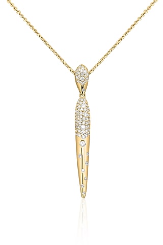 14kt Yellow Gold Finish Diamond Pendant Necklace by Amaris Jewels