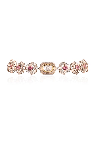 14kt Yellow Gold Finish Diamond & Tourmaline Choker Necklace by Amaris Jewels
