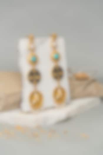 Gold Finish Libra Earrings by AMAMA at Pernia's Pop Up Shop