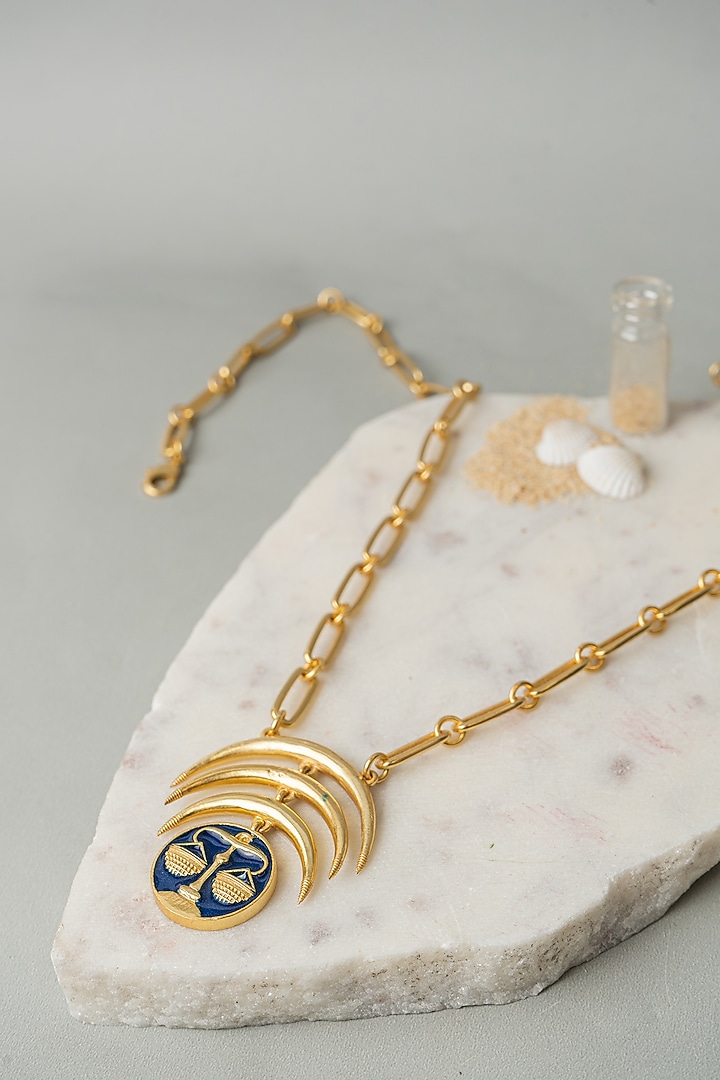 Gold Finish Libra Necklace by AMAMA at Pernia's Pop Up Shop