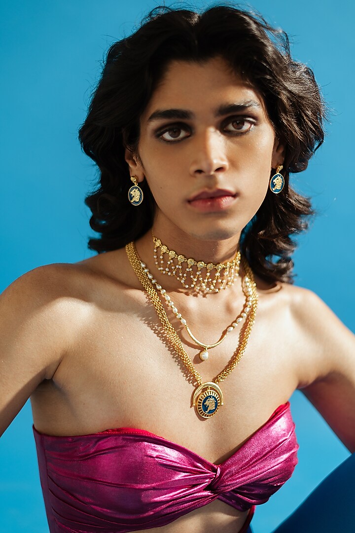 Gold Finish Leo Necklace by AMAMA at Pernia's Pop Up Shop