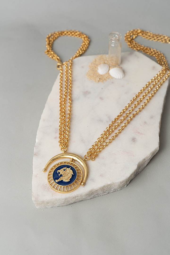 Gold Finish Leo Necklace by AMAMA at Pernia's Pop Up Shop