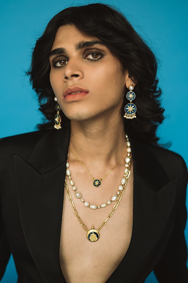 Gold Finish Aquarius Necklace by AMAMA at Pernia's Pop Up Shop