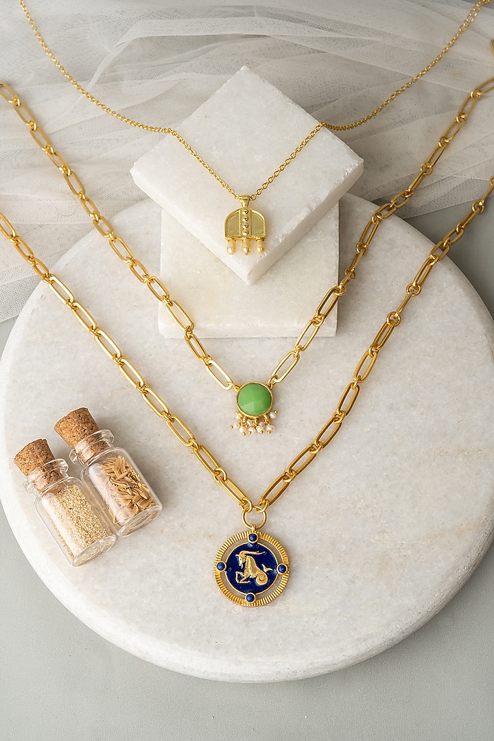 Gold Finish Capricorn Necklace by AMAMA at Pernia's Pop Up Shop