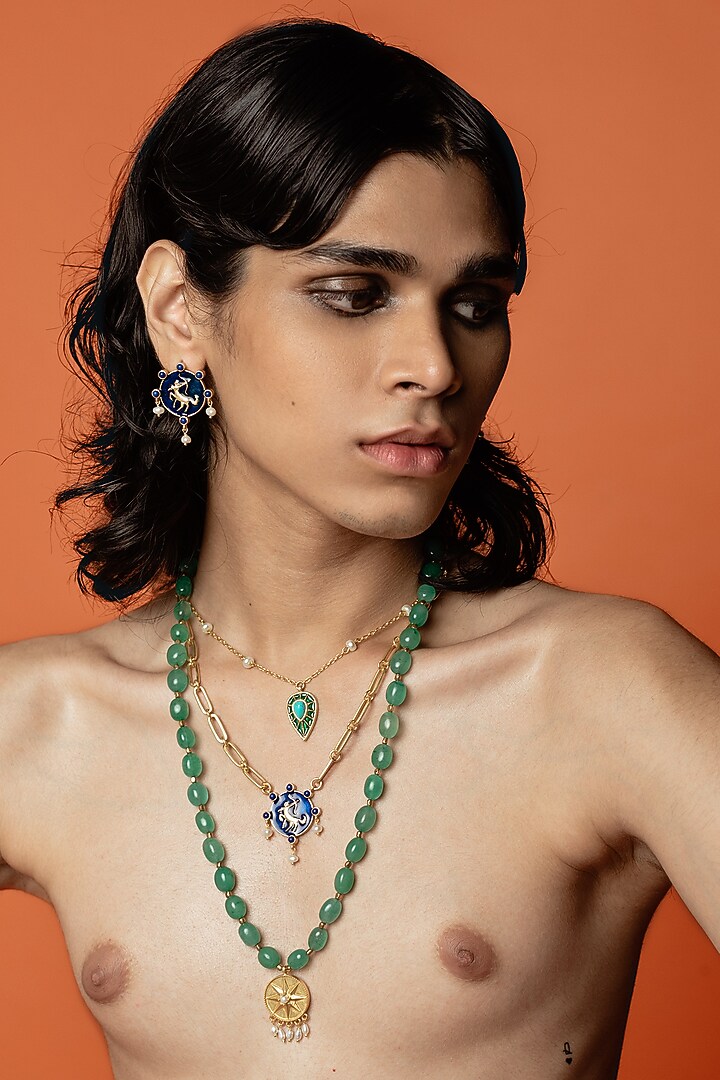 Gold Finish Sagittarius Necklace by AMAMA at Pernia's Pop Up Shop