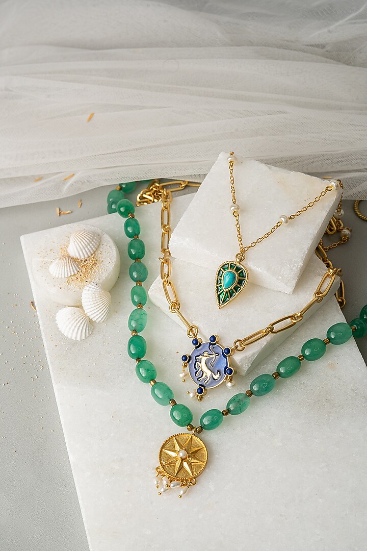 Gold Finish Sagittarius Necklace by AMAMA at Pernia's Pop Up Shop