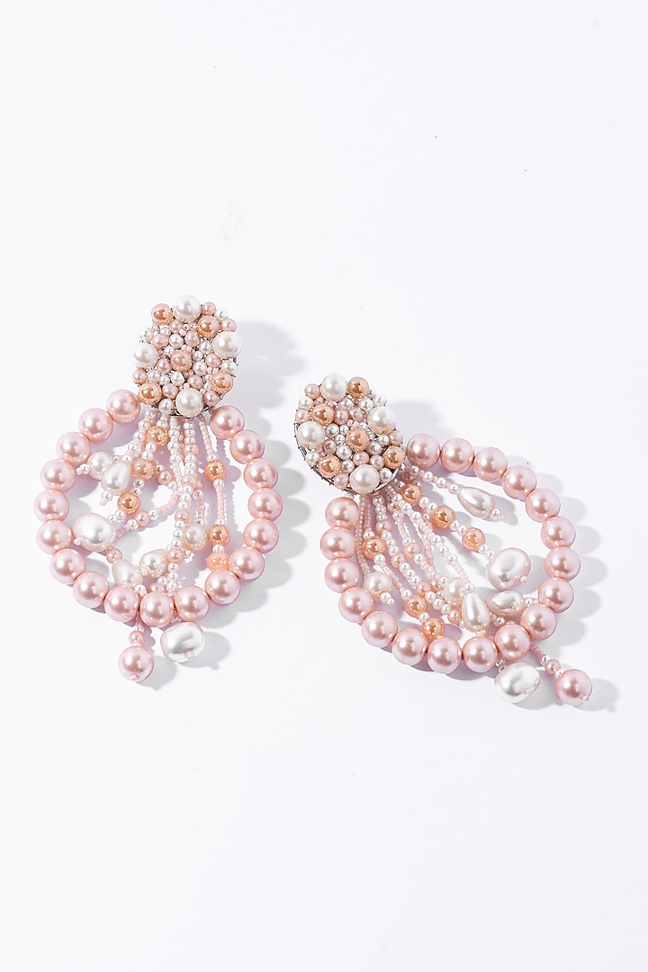 Pink Pearl Cluster Drop Earrings by Amama at Pernia's Pop Up Shop
