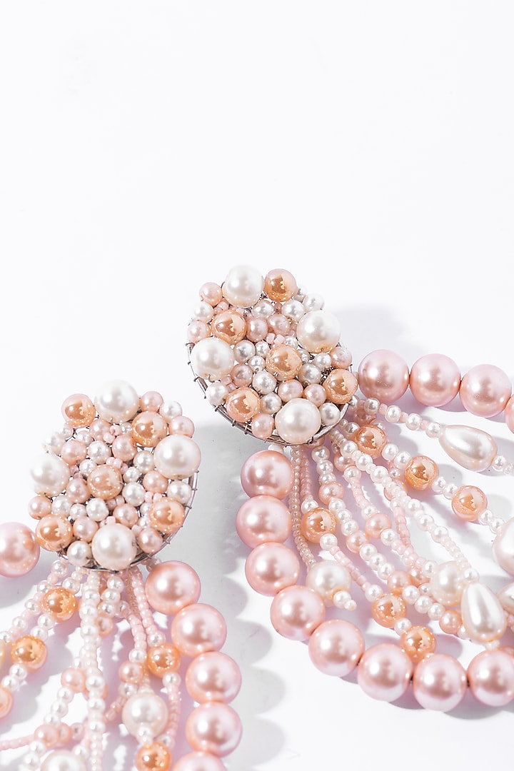 Pink Pearl Cluster Drop Earrings by Amama at Pernia's Pop Up Shop