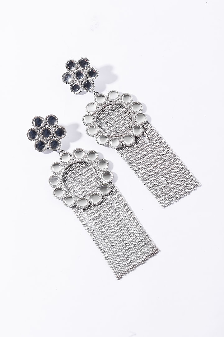 Silver Finish Chain Earrings by Amama at Pernia's Pop Up Shop