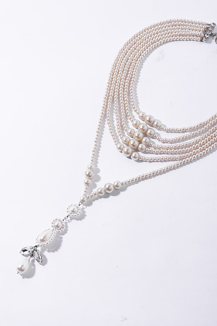 White Pearl Layered Necklace by Amama at Pernia's Pop Up Shop