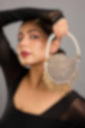 Gold Plated Faux Pearl & Zari Thread Bag by AMAMA at Pernia's Pop Up Shop