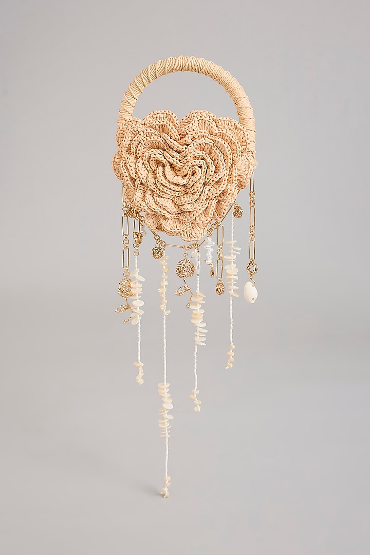 Gold Plated Faux Pearl & Glass Beaded Bag by AMAMA at Pernia's Pop Up Shop