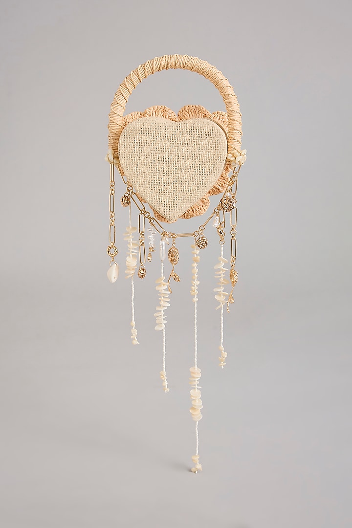 Gold Plated Faux Pearl & Glass Beaded Bag by AMAMA at Pernia's Pop Up Shop