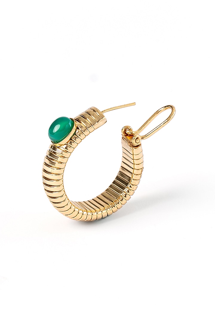 Gold Plated Brass Hoop Earrings by AMAMA at Pernia's Pop Up Shop