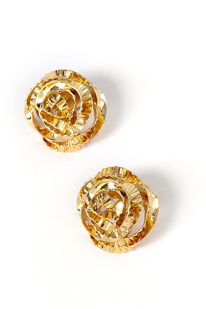 Gold Plated Brass Stud Earrings by AMAMA at Pernia's Pop Up Shop